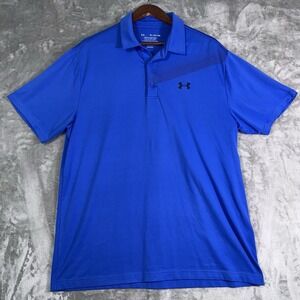 Under Armour The Playoff Polo Shirt Mens XL Blue Golf Performance Athletic